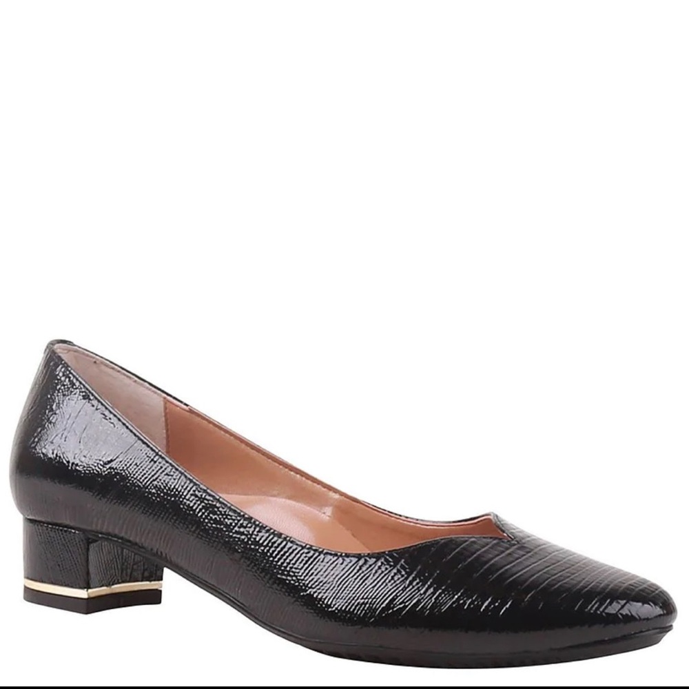 Bambalina Lizard Print Patent Leather Block Heel Pumps New in Box
